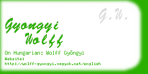 gyongyi wolff business card
